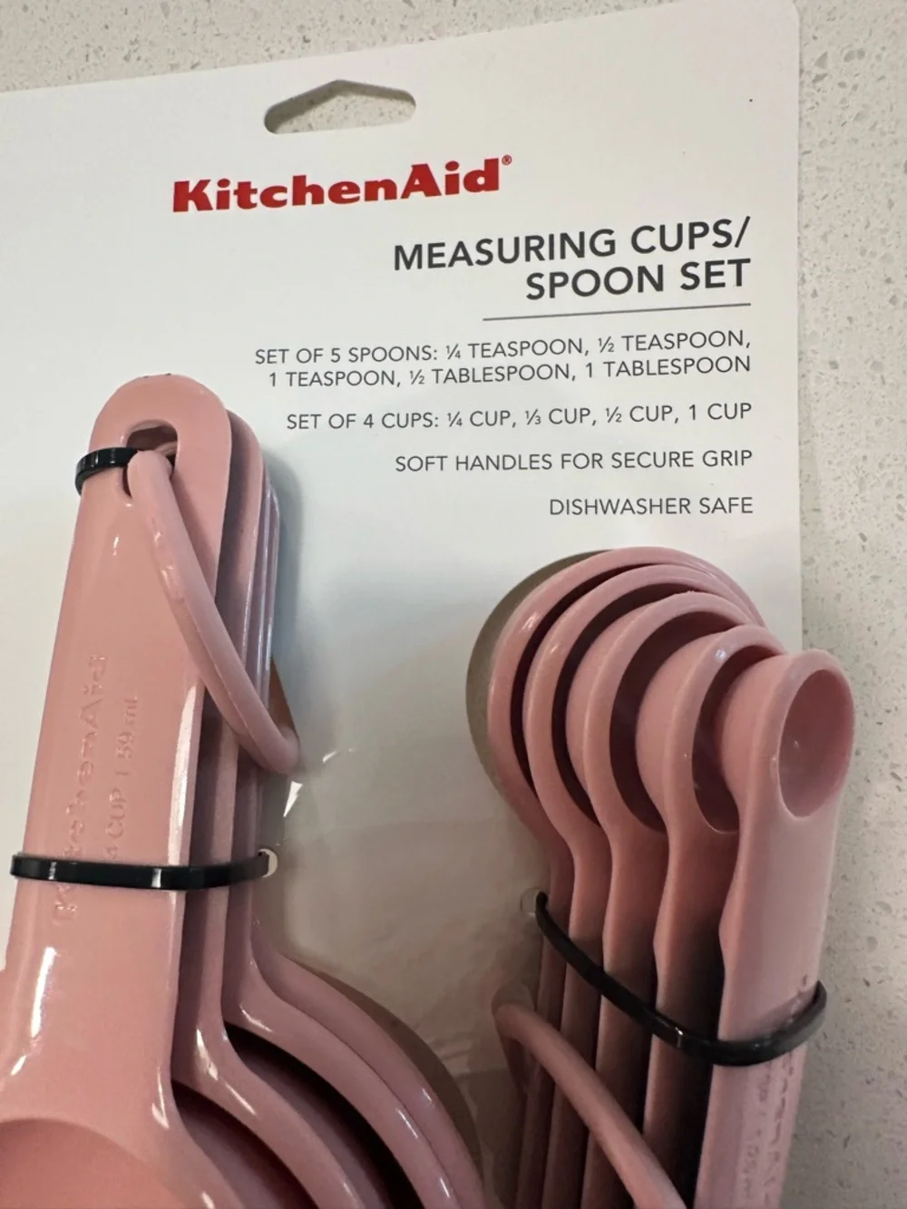 KitchenAid Blush Pink Rose Nesting Measuring Cups and Spoons Set
